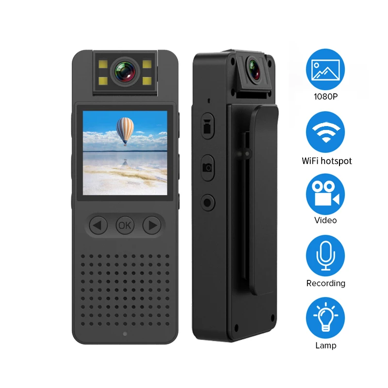 

Mini 1080P HD Infrared Night Vision WIFI Portable Camera with LED Screen Small Camcorder Bodycam Police Cam Bike Camera
