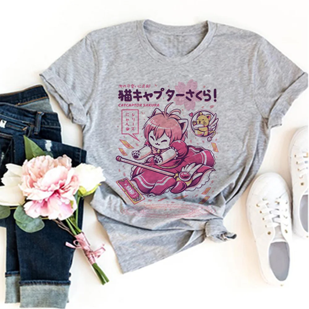 

cardcaptor Sakura Magic Girl top women summer Japanese manga t-shirts girl anime clothing