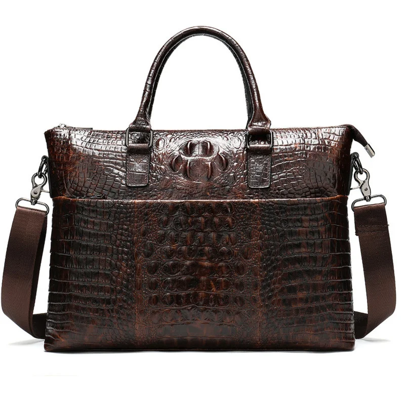 New High Quality Business Cowhide Men's Briefcase One Shoulder Computer Handbag Fashion Genuine Leather Crossbody Messenger Bags