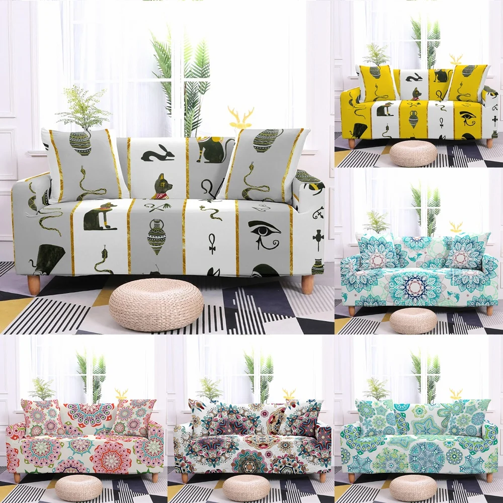 

Abstract Sofa Cover for Living Room Geometry Mandala Stretch Slipcovers Sectional Couch Cover funda de sofá L Shape Sofa 1/2/3/4
