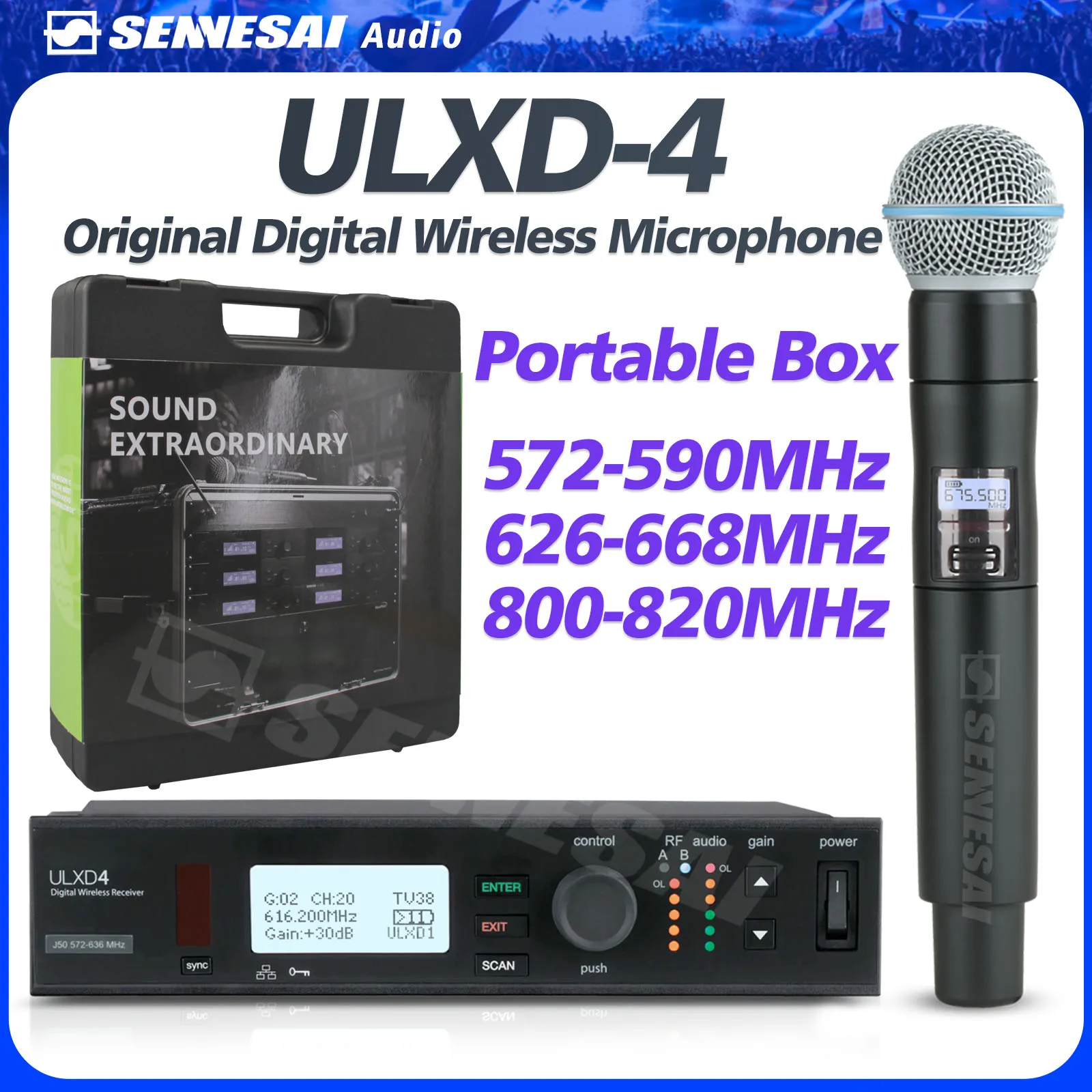 SENNESAI ULXD4 одноканальный беспроводной микрофон для выступления на сцене 500/600/800 МГц