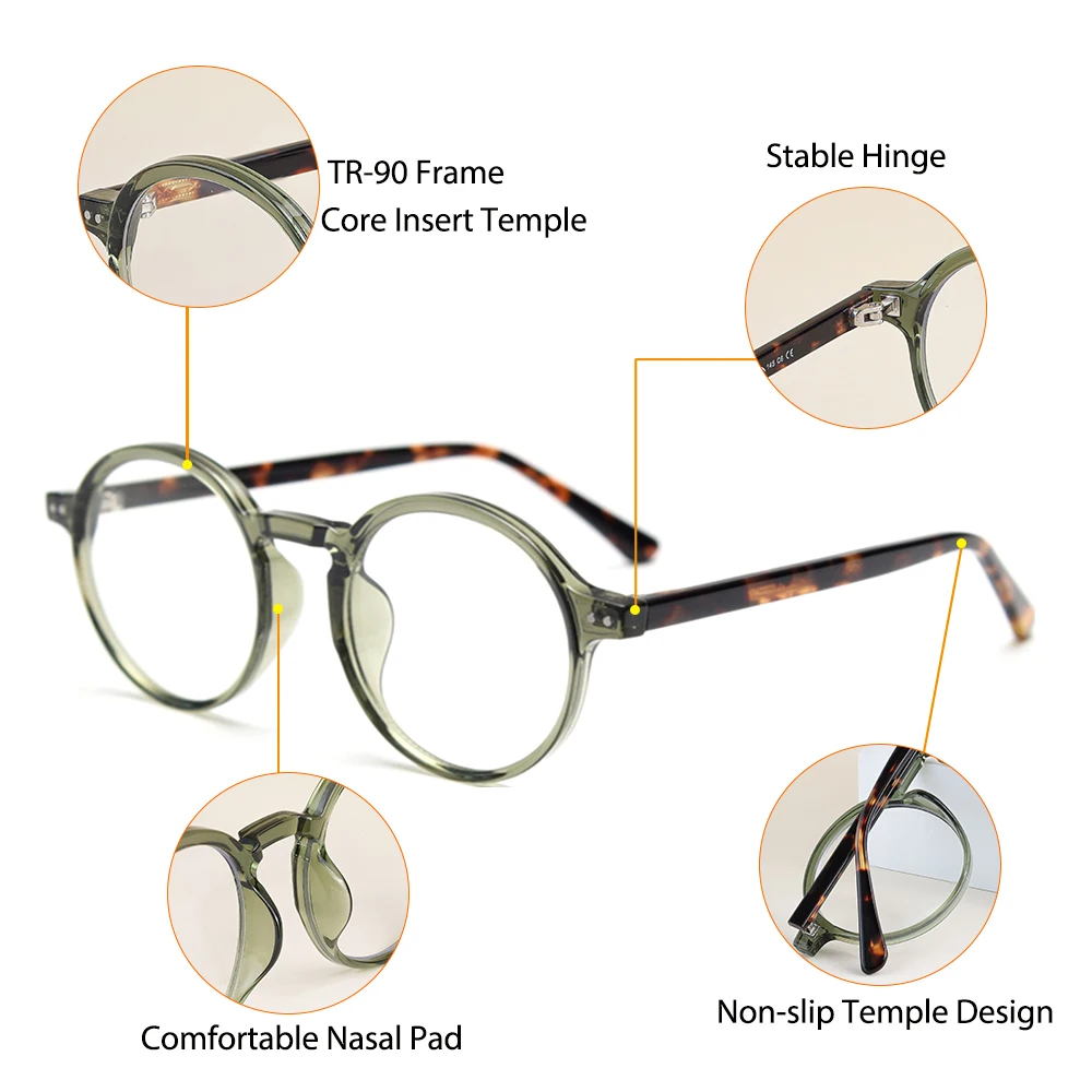 CATERSIDE ретро круглые оправы для очков мужчин TR-90 оправа ацетатные дужки очки