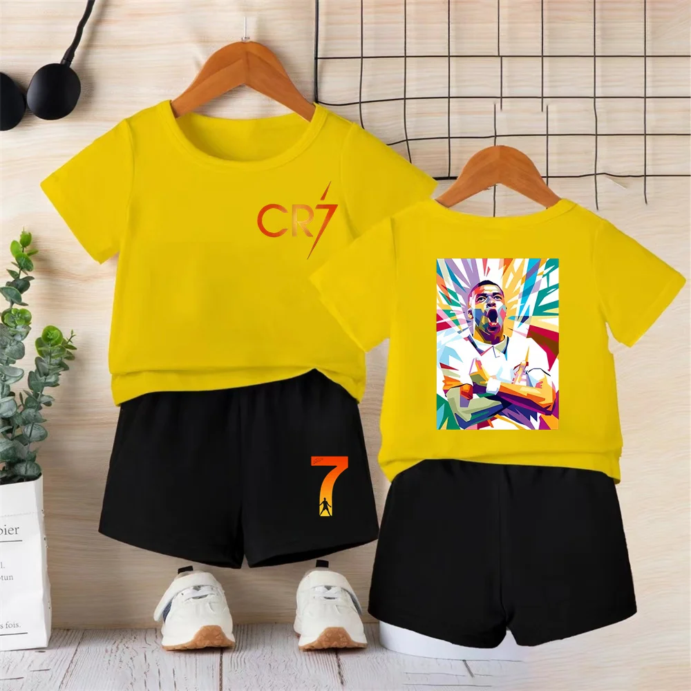 Детский Комплект CR7 Хлопковая Футболка Унисекс Шорты