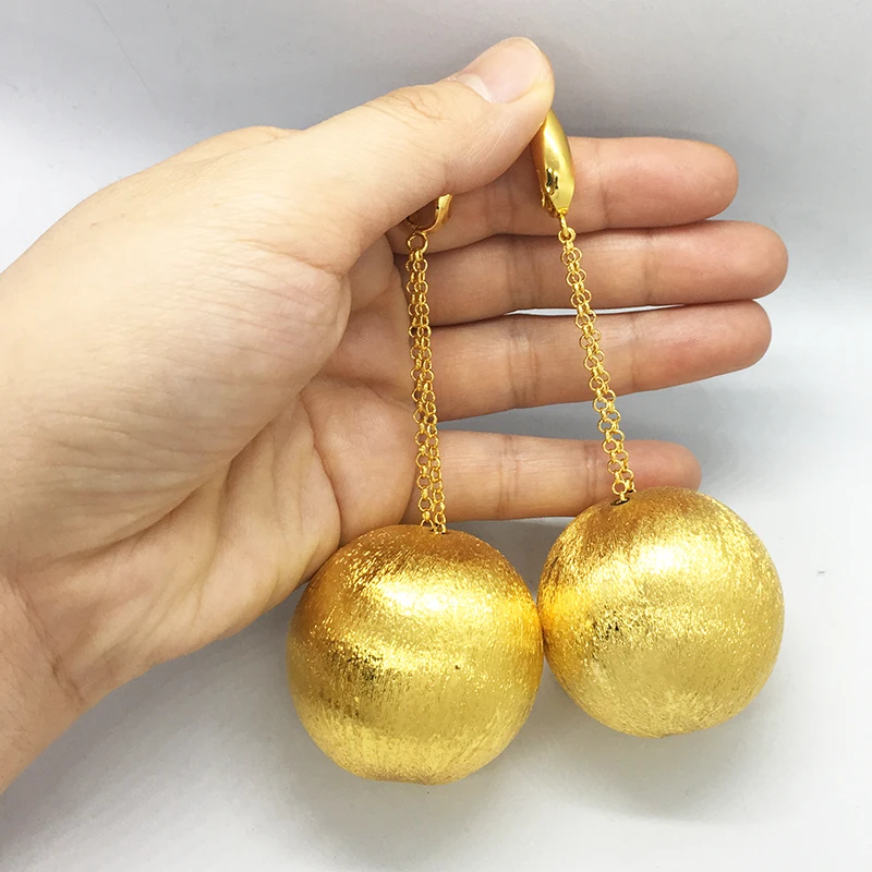 Висячие серьги-капли в африканском стиле длинная цепь большая бусина