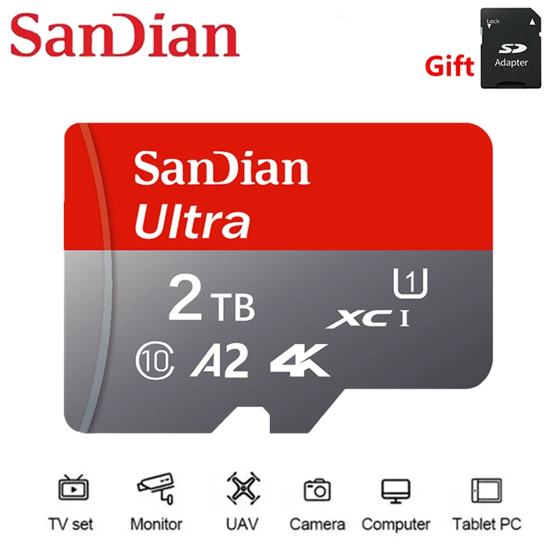 Высокоскоростная карта памяти Mini SD 2 ТБ 1 Class 10 Micro TF Flash Usb Pen Drive Card 512 ГБ 256 128 64 для