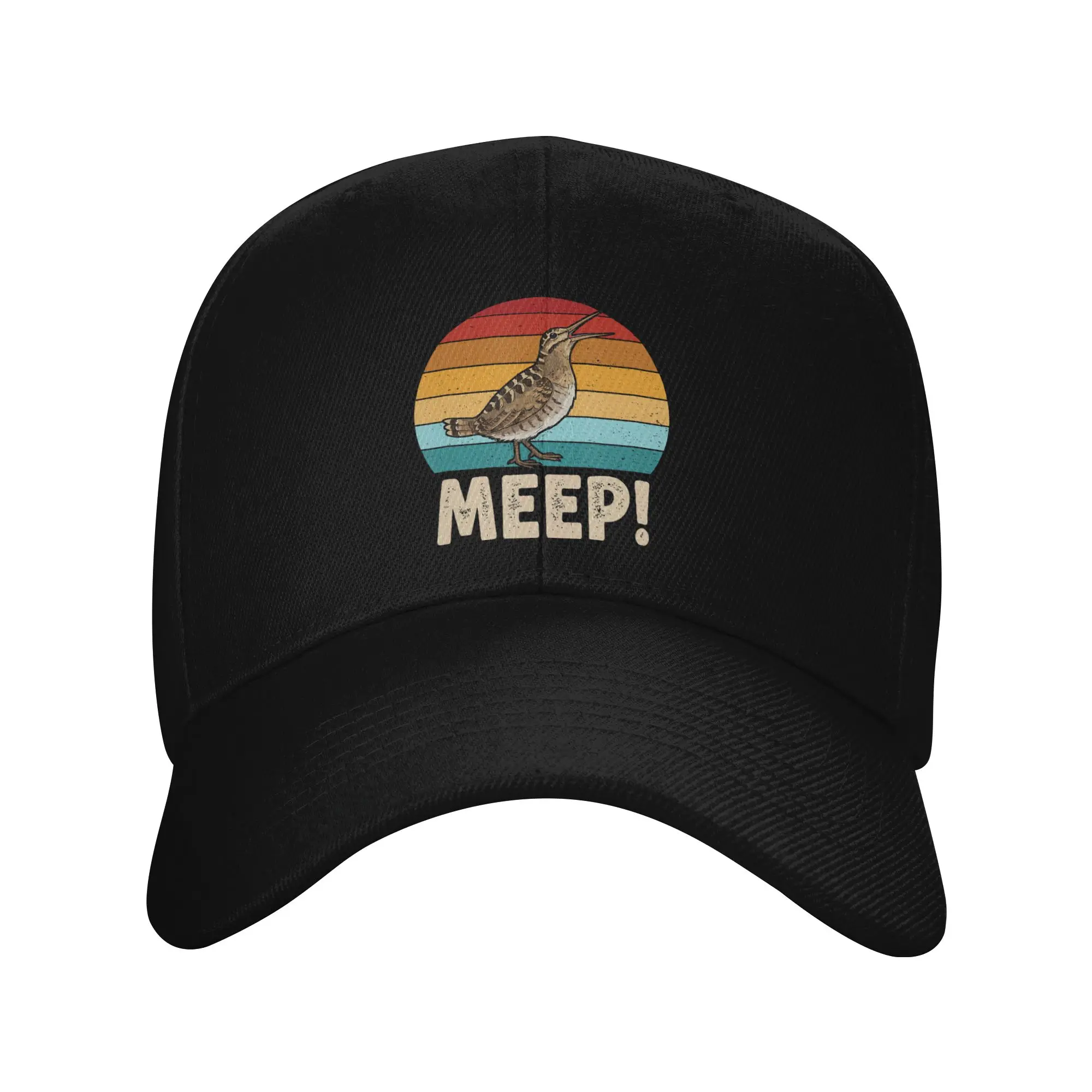 Фото Бейсболка с надписью «Meep Bird Meme» и изображением американского дрозда для мужчин и женщин, регулируемая, для активного отдыха, защита от солнца №1