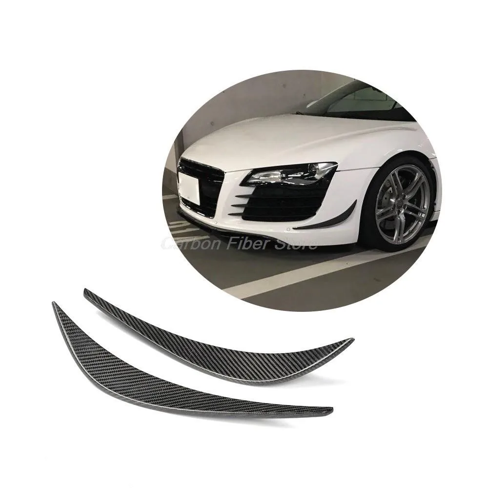 

R8 Carbon Fiber Front Bumper Canards Splitters Fins for Audi R8 V8 V10 07-15