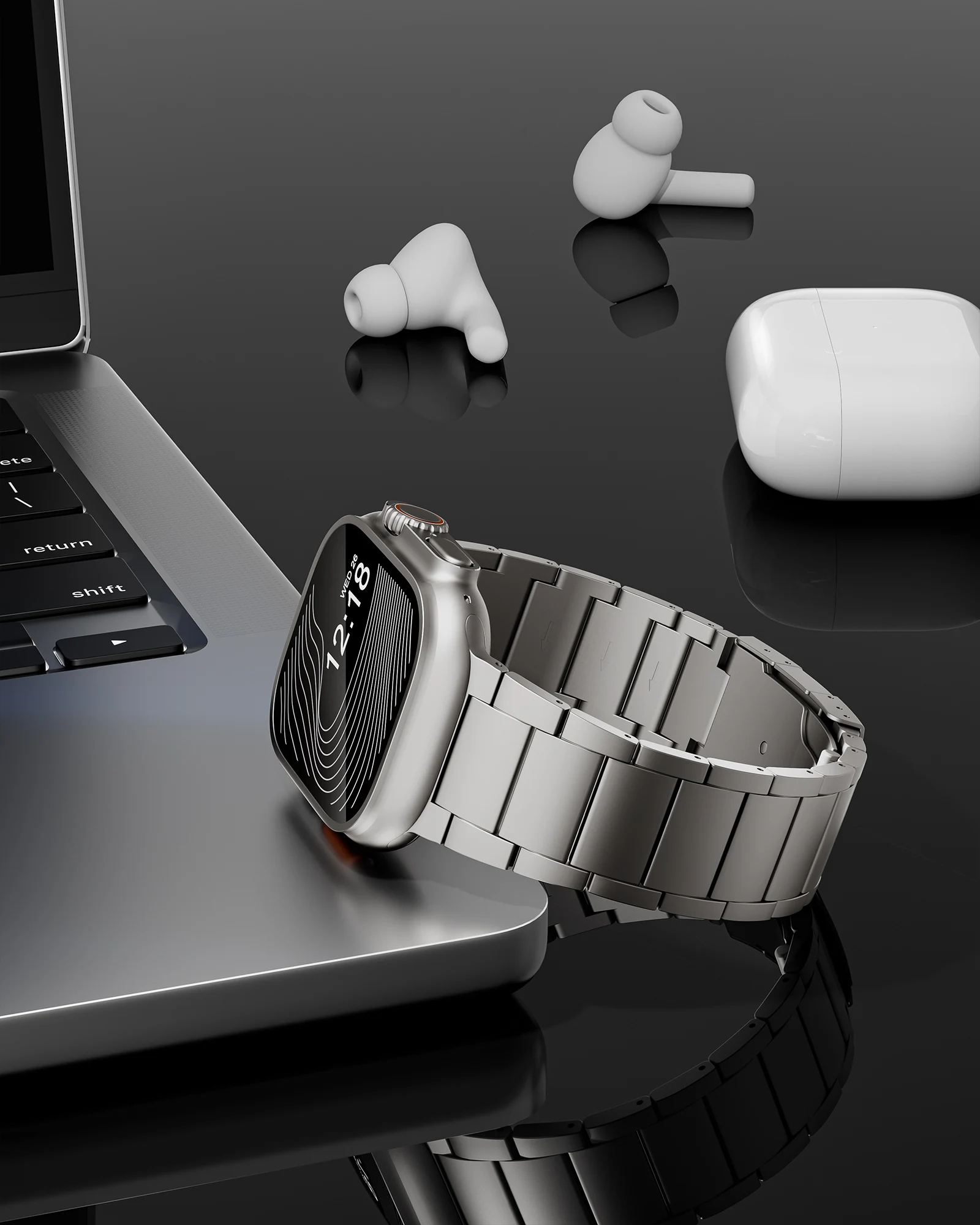 Фото Титановый ремешок LULULOOK для Apple Watch Ultra 3 2 Band 49 46 45 44 мм, титановый ремешок для iWatch Ultra S11 10 SE 9 8 7 6 5 4 3 №5