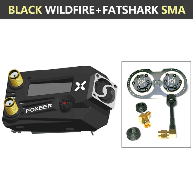 Foxeer 5.8G Wildfire Dual Receiver Black + patch + SMA antenna