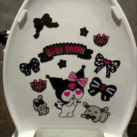 sanrio kuromi cute cartoon toilet sticker creative home bathroom decoration dormitory bathroom waterproof toilet cover sticker