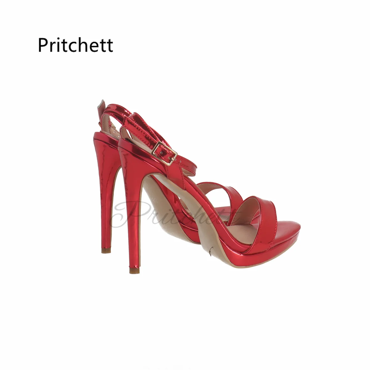 One Strap High Heels Sandals Women's Open Toe Summer Shoes Red Leather Stiletto Mature Concise Wedding Bride Shoe Female