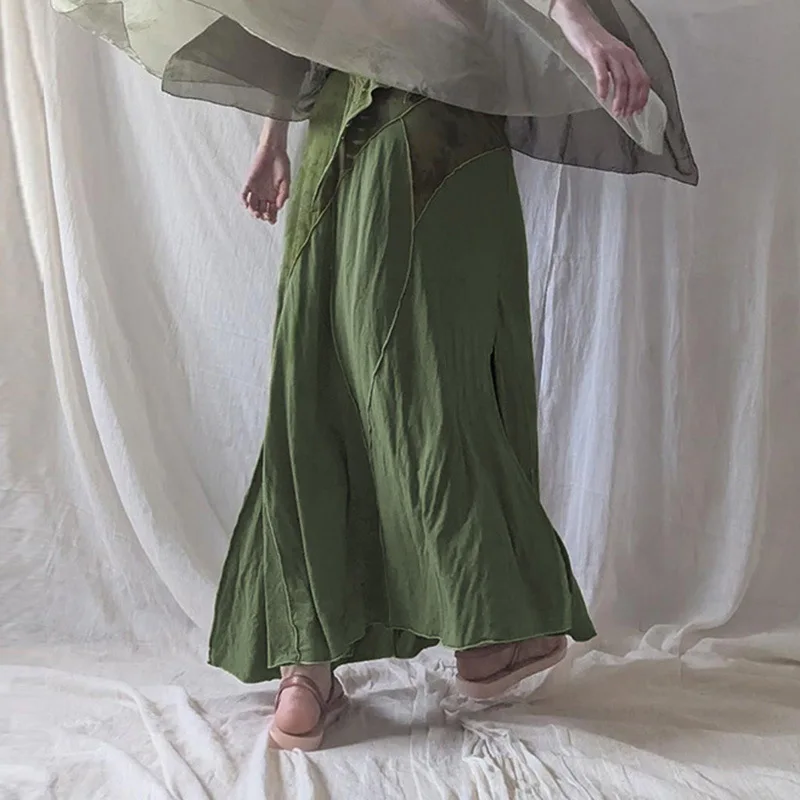 Нишевый дизайн юбка-миди с чистым ветром в стиле Sensen нерегулярная сетчатая