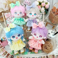 20cm doll clothes 4 colors mining suspender skirts macaron summer style outfits for cotton stuffed idol doll girls gift toys