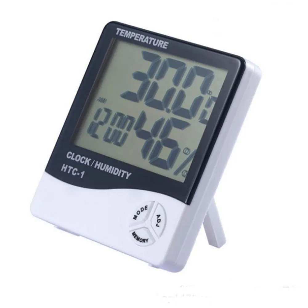 

100pcs Digital LCD Room Electronic Temperature Humidity Meter Hygrometer Weather Station Alarm Clock