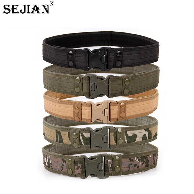 

2022New Army Style Combat Belts Quick Release Tactical Belt Fashion Men Canvas Waistband Outdoor Hunting 8Colors Optional 130cm
