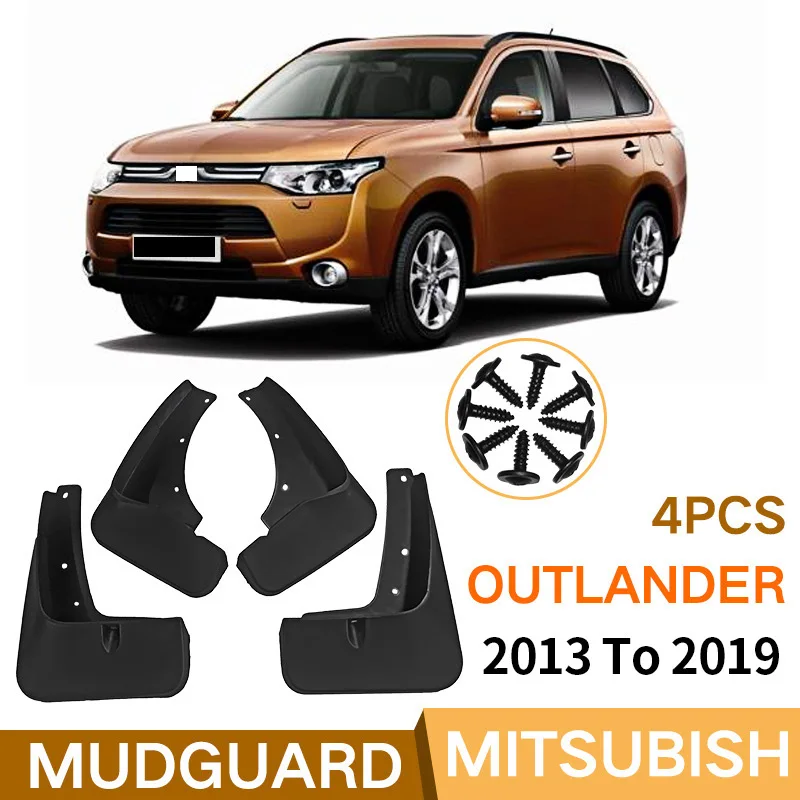 

4Pcs Molded For Mitsubish Outlander 2013 To 2019 Mudflaps Fenders Mud Flap Guard Splash Mudguards Car Accessories Auto Styline