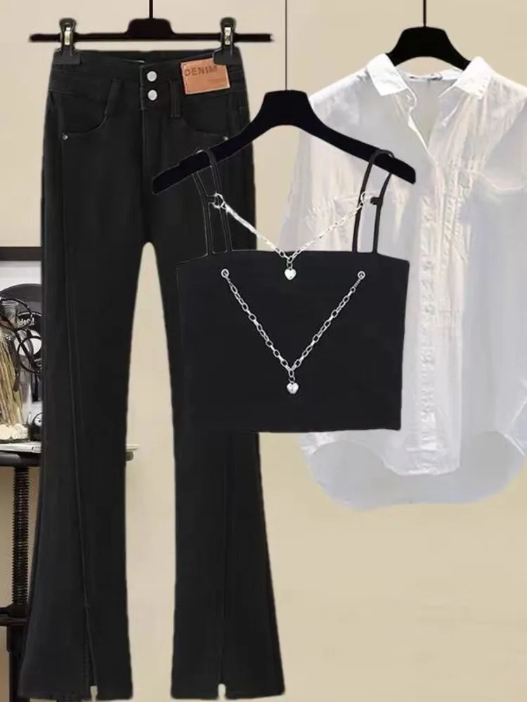 Женская уличная одежда в стиле Харадзюку Y2k комплекты из 3 предметов жилет