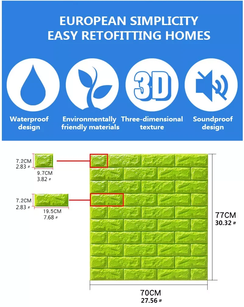 

3D Wall Stickers Self Adhesive Wallpaper Panels Home Decor Living Room Bedroom House Decoration Bathroom Soft Wall Sticker