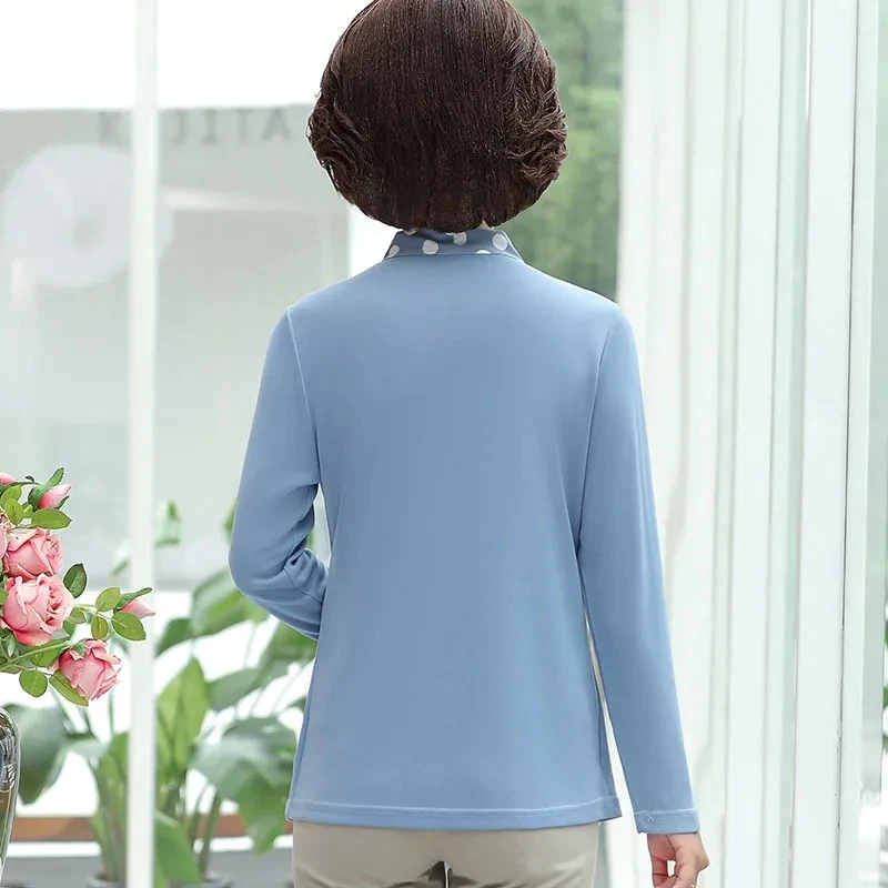 Рубашка-топ Женская демисезонная с длинным рукавом и V-образным вырезом