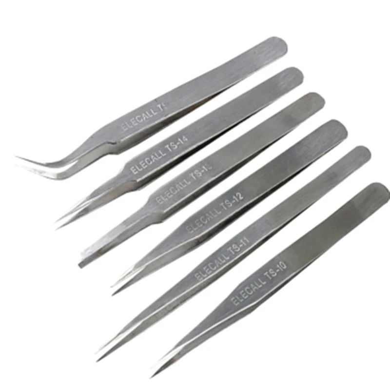 

6 шт., пинцеты из нержавеющей стали