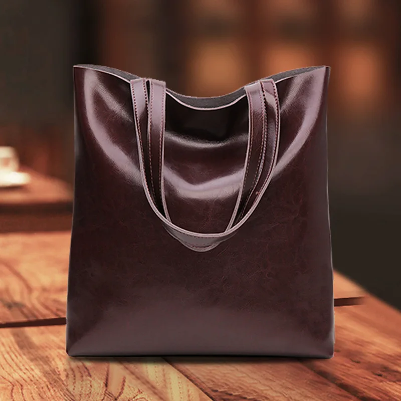 AKTE 2022 Luxury Vintage Cow Leather Shoulder Bag Ladies Genuine Leather Handbags Large Female Tote Bags for Women