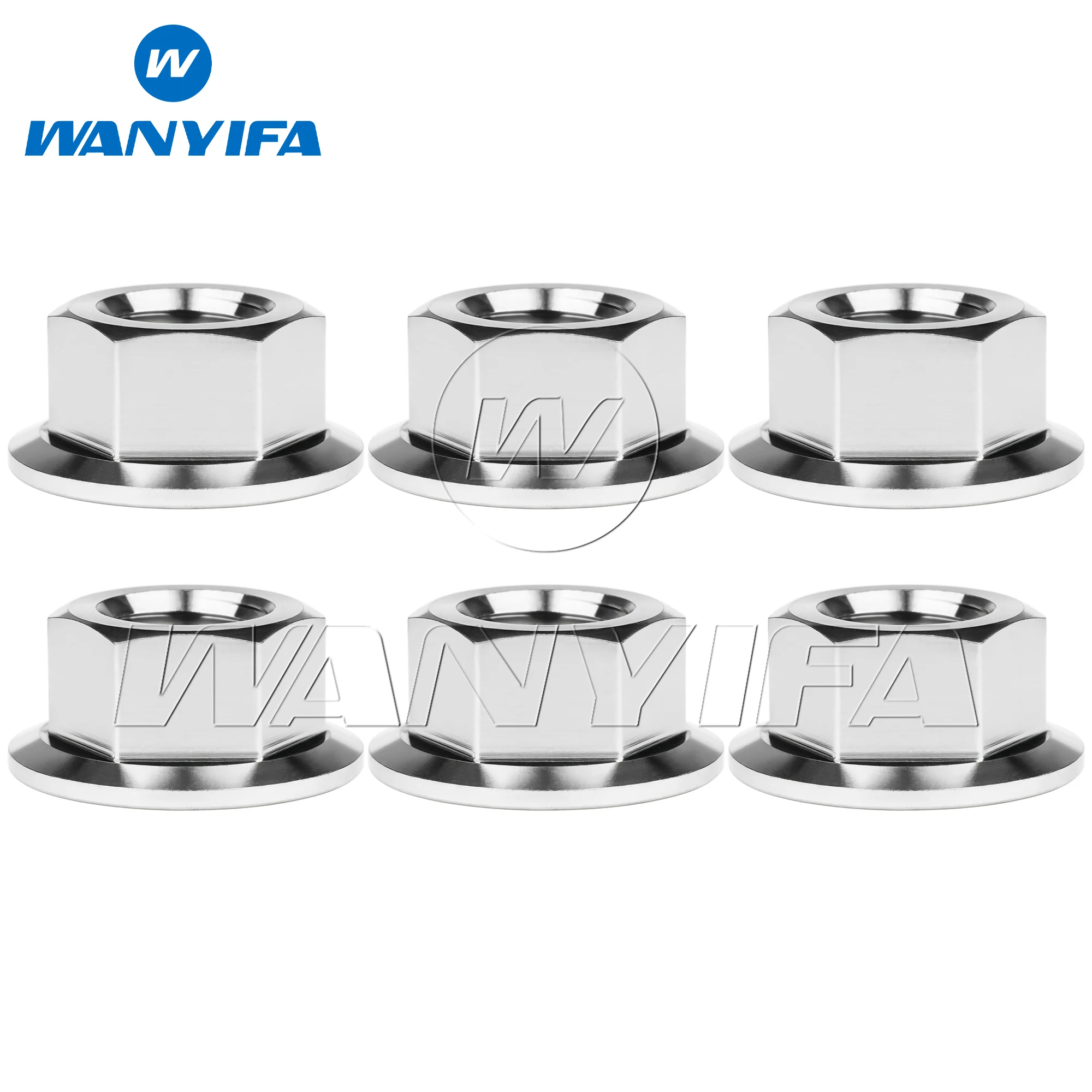 

Wanyifa Фланцевые гайки из титанового сплава M5 M6 M8 M10 M12 M14 M16 6 шт.