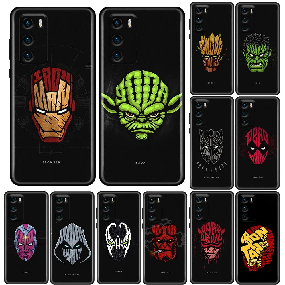 

Marvel Superhero Movie Avengers Logo Phone Case For Huawei P50 P50E P40 P30 P20 P Smart 2021 2020 2019 2018 Lite Pro Plus Pocket