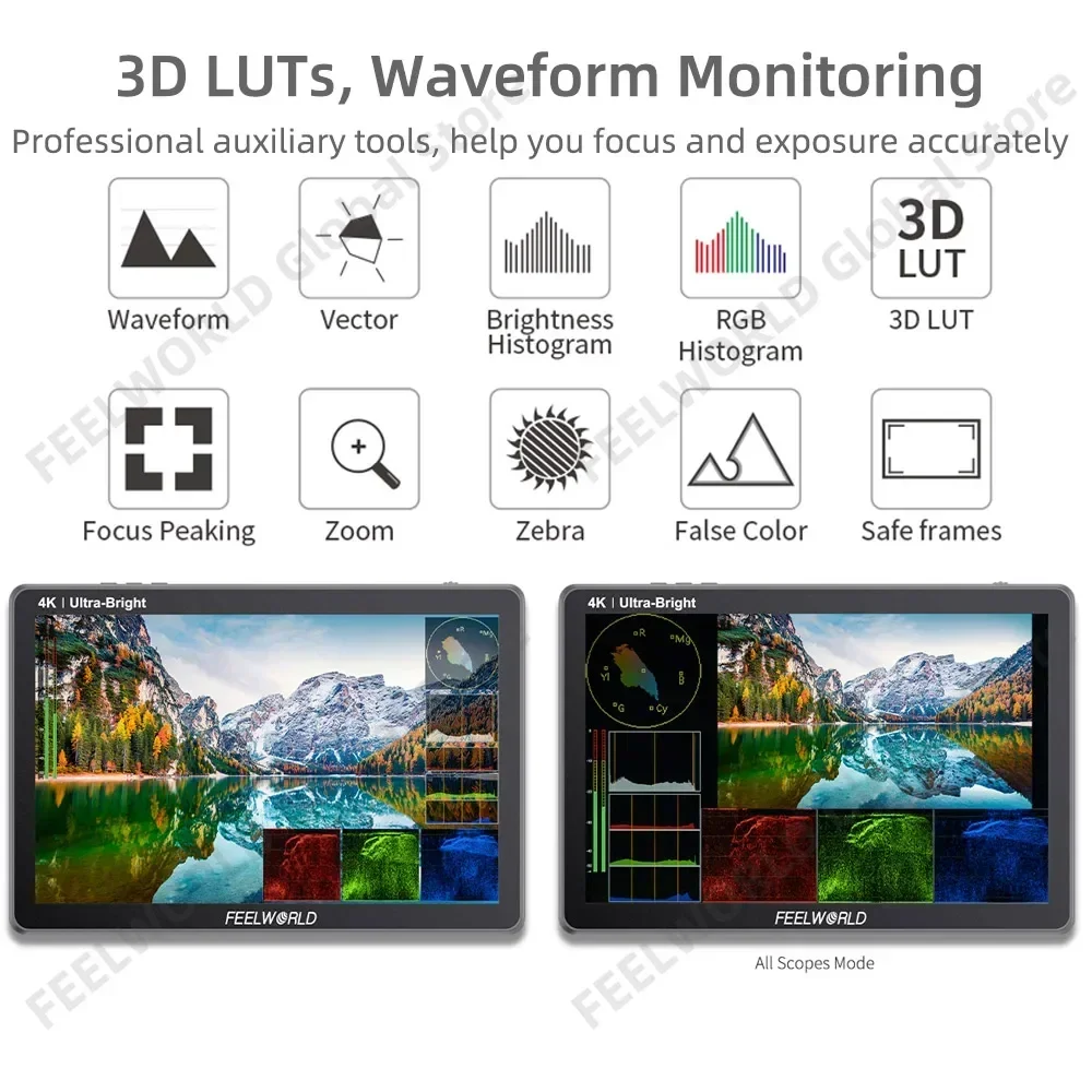 FEELWORLD 10 1-дюймовый 2000nit ультра яркий полевой монитор для камеры IPS 1920x1200 сенсорный