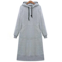 womens winter long hoodie pocket pullover leisure solid color hooded sweatshirt womens long sleeved thick warm top pullovers