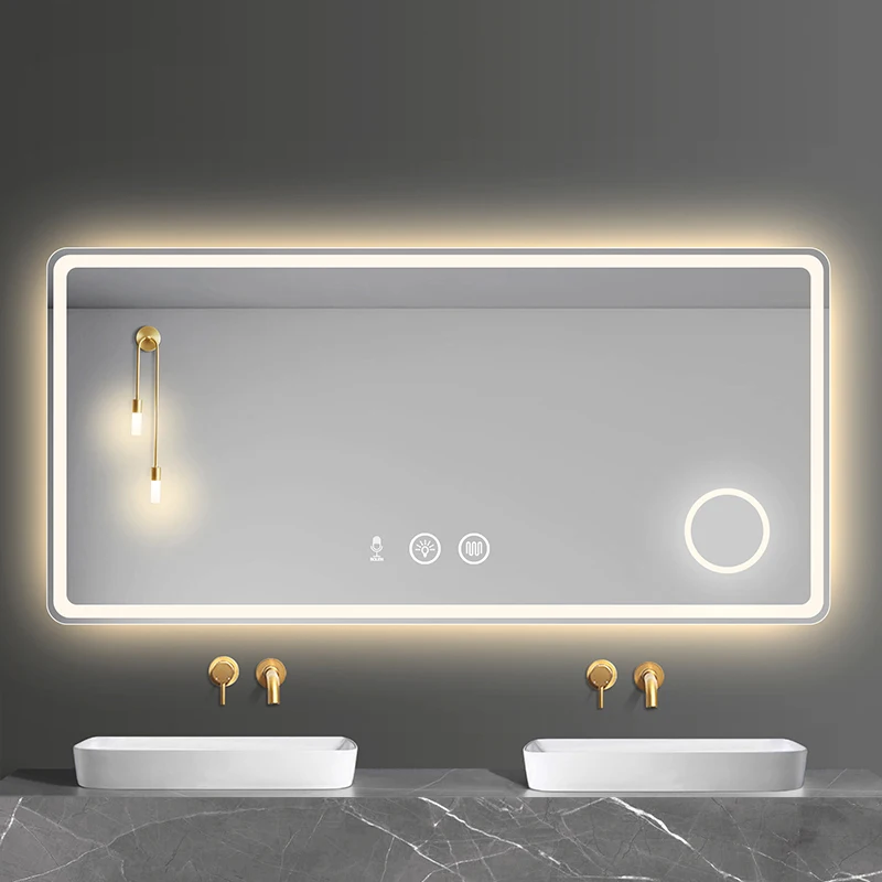 

Rectangle Modern Mirror Unbreakable Safety Design Bathroom Mirror Free Shipping Wall Espejo Aumento Maquillaje Con Luz Furniture