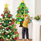 Фетровая Рождественская елка сделай сам для дома 2021, Рождественское украшение, рождественские подарки, новогодняя елка с Санта-Клаусом