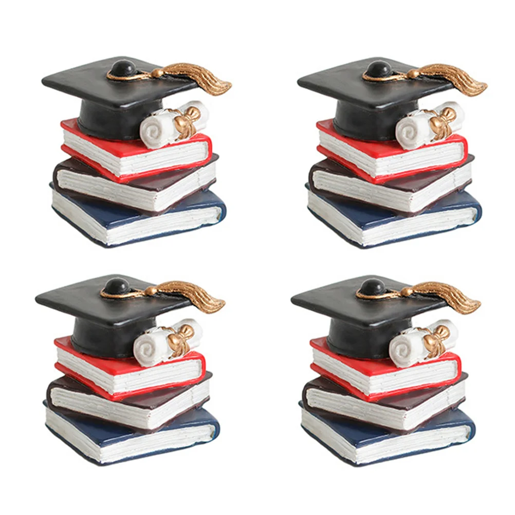 

4pcs Lovely Book Shape Cake Ornaments Cake Decorations for Graduation Birthday