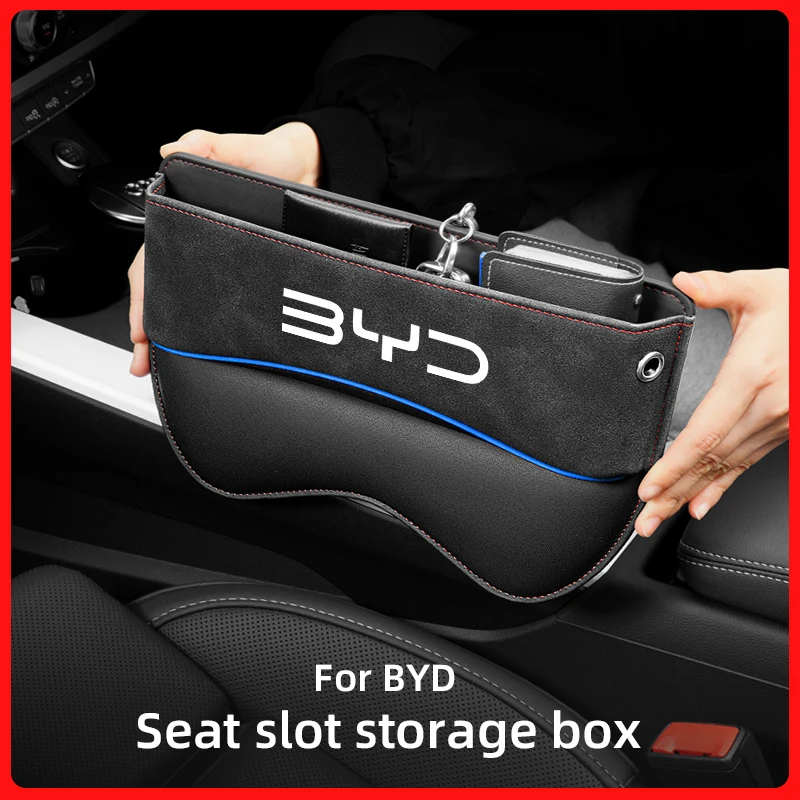 

For BYD Tang F3 E6 Atto 3 Yuan Plus Song Max F0 G3 I3 Ea1 Dmi 2din G6 2023 Car Seat Organizer Crevice Storage Box Suede Leather