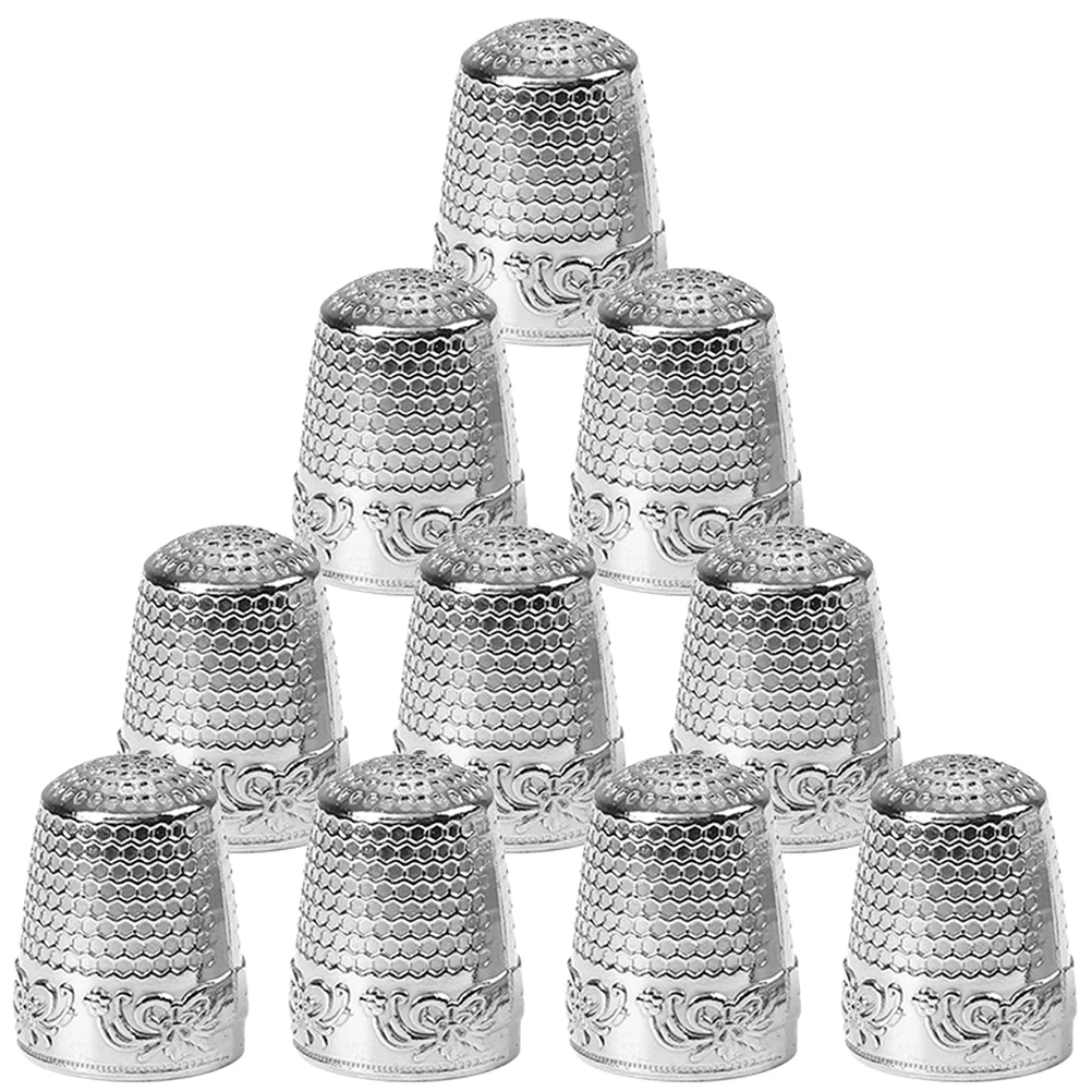 

10 Pcs Sewing Thimbles Portable Finger Protection Supply Copper Protector Hand Quilting