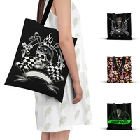 fashion ladies mexico skull canvas shoulder bag 3d painting totebag leisure travel shopping bag large capacity storage bag