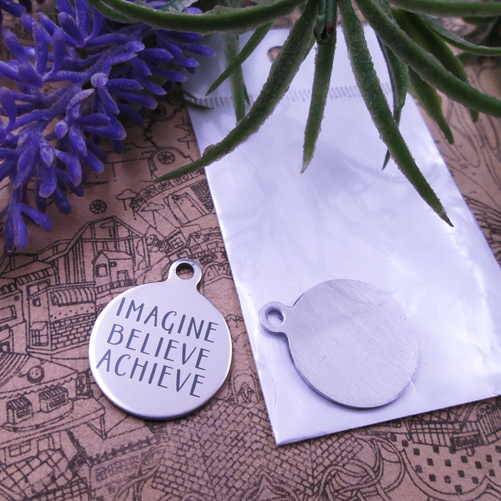 20 шт./лот--подвески из нержавеющей стали magine Believe Achieve 5 стилей для выбора подвесок