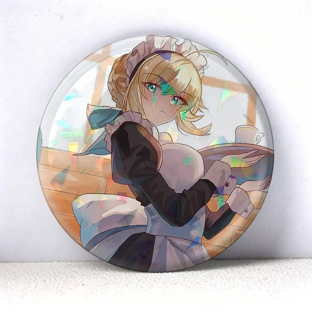 Фото Значки-броши Artoria Pendragon Saber Fate Stay Night FGO 75мм 44мм 25мм для рюкзаков и головных уборов №4