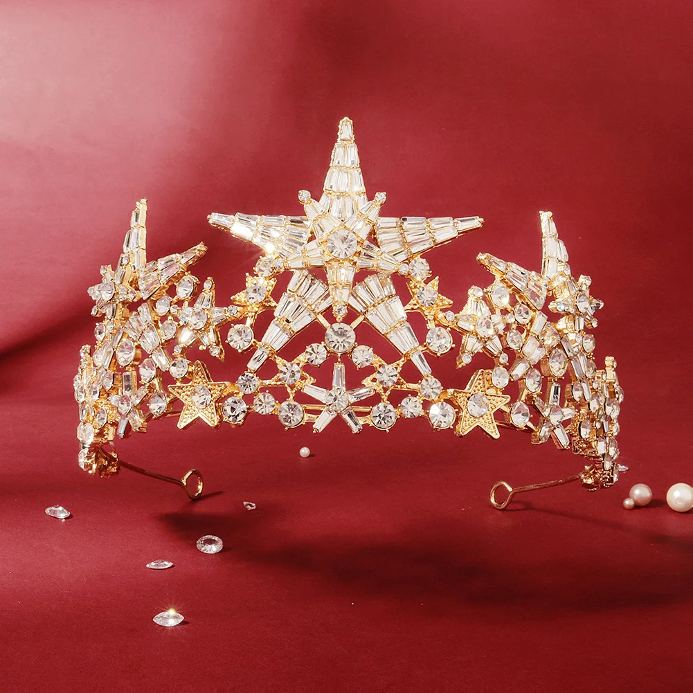 Efily Свадебная Хрустальная круглая корона роскошная диадема головной убор