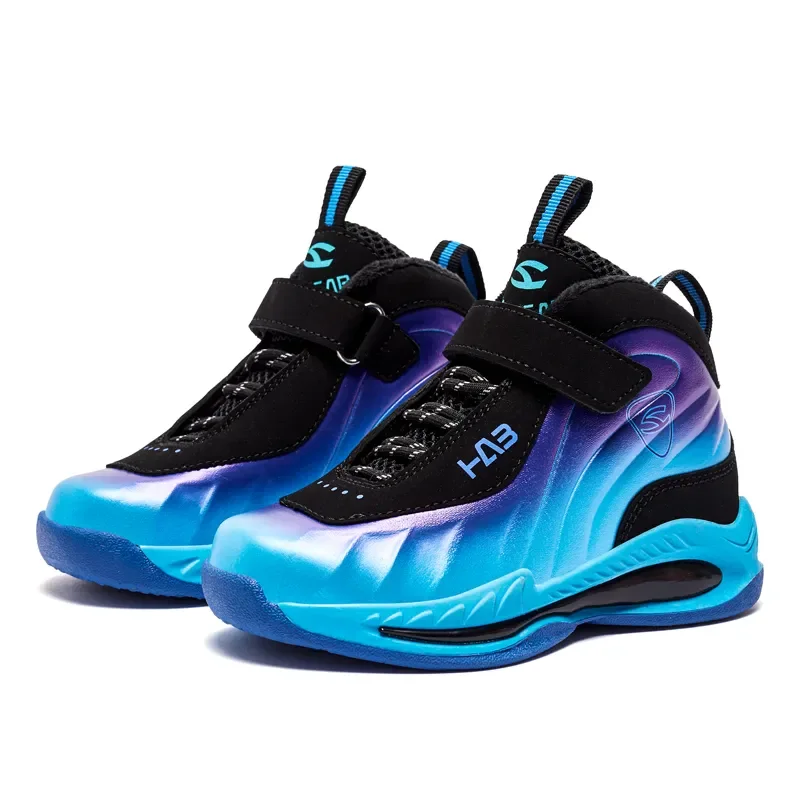 

2023Kids Sneakers Non-slip Wear-resistant Children's Shoes Microfiber Leather Boys Basketball Shoes Damping Winter Sports Shoes