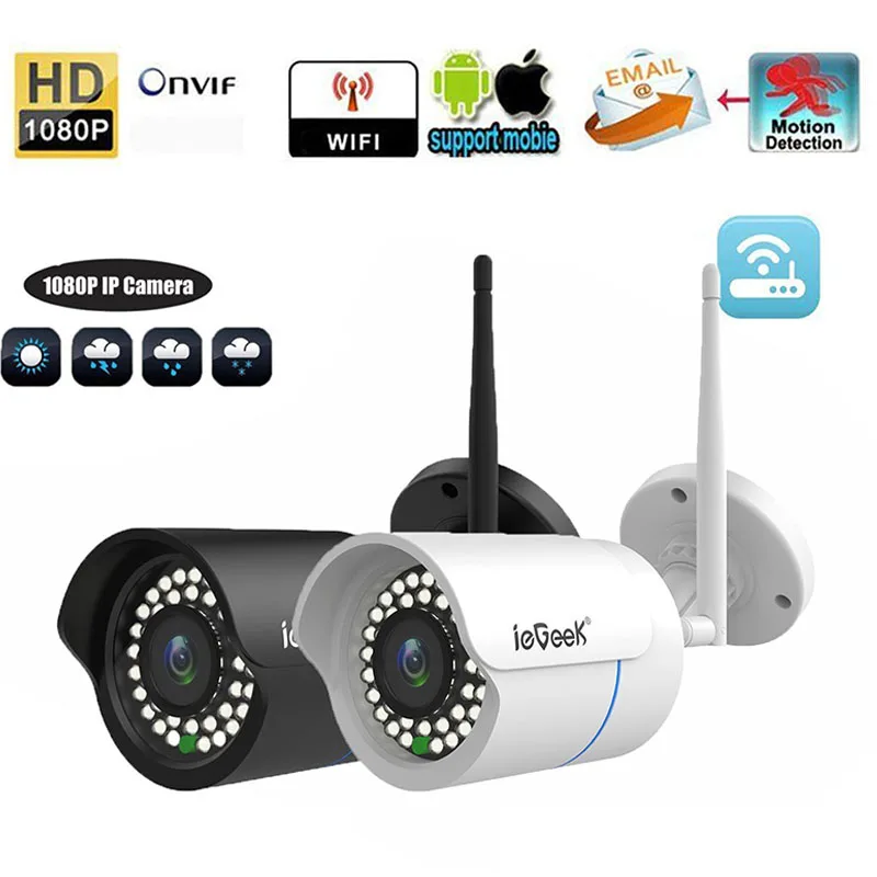 

ieGeek 1080P Waterproof Home Security Protection Camera OutdoorSurveillance IP Camera With Remote Viewing Motion Detection
