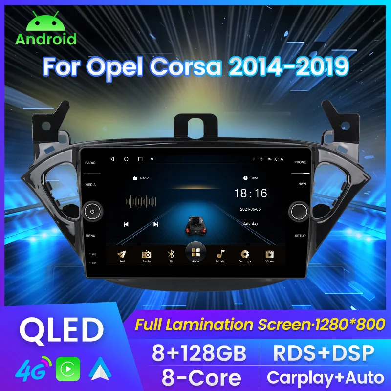 Автомагнитола на Android 11 для Opel Corsa 2015-2019/Opel Adam 2013-2016 с GPS-навигацией Авторадио