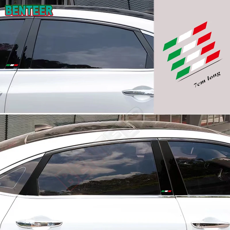 

Italy Italian 4Pcs Car Decal Sticker For Fiat Abarth 500 595 695 500L 500X Panda Punto Tipo BRAVO freemont