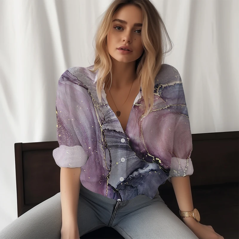 

Женская рубашка с 3D принтом, Повседневная стильная женская рубашка, модная трендовая мягкая женская рубашка с длинным рукавом, Новая женская рубашка 2023