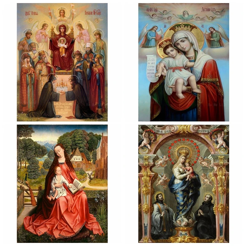 

Akathist Praise The Blessed Theotokos Virgin And Child Our Lady Of Good Will Canvas Wall Art By Ho Me Lili For Livingroom Decor