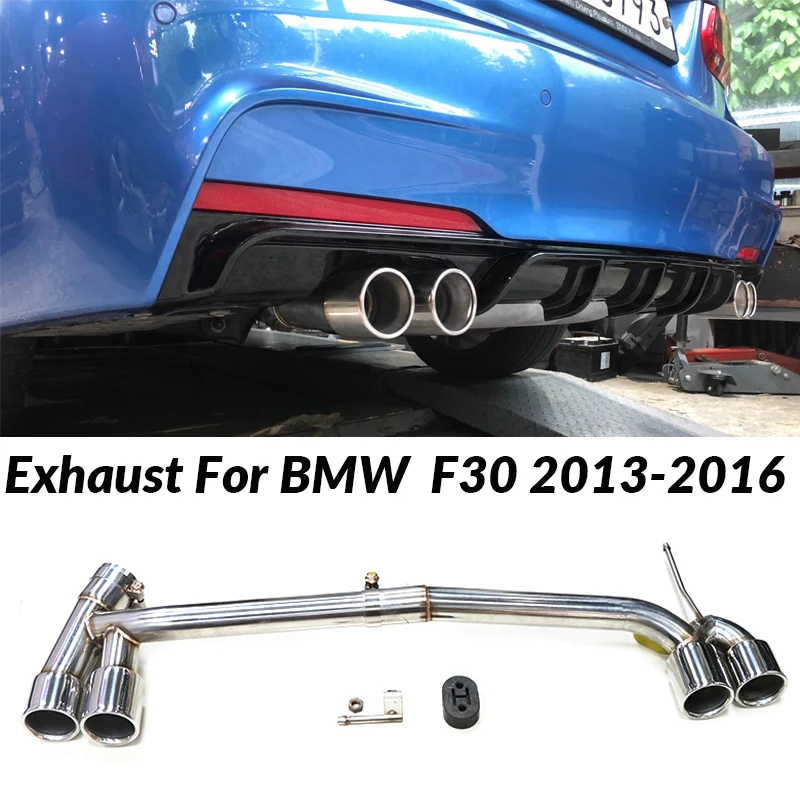 

304 Stainless Steel Car Exhaust Pipe For 2013-2016 BMW Muffler Tip F30 F31 320i 318i M Sport 3 Series Exhaust Tips Tailpipe
