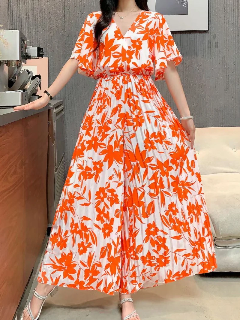 Женский Облегающий Комбинезон С Широкими Штанинами V-образным Вырезом Короткими