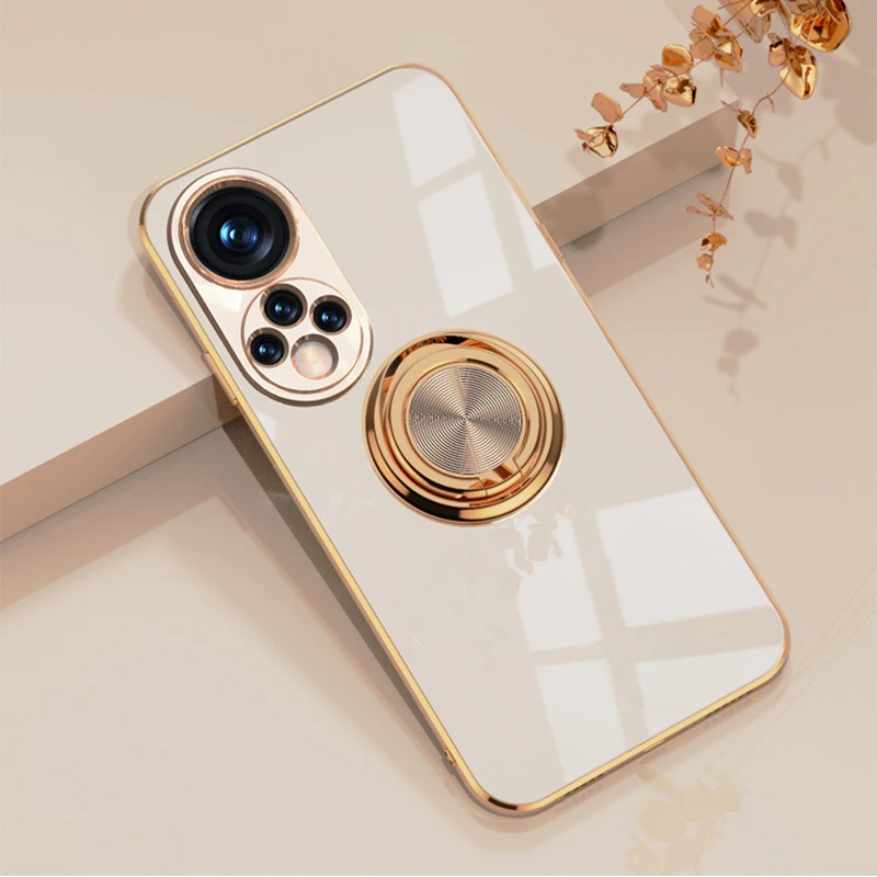

Protective Cover For Huawei P50 P40 P30 Pro Ring Holder Protective Case For Honor 20 30 50 60 Pro Nova 8 9 Pro Luxury Plating