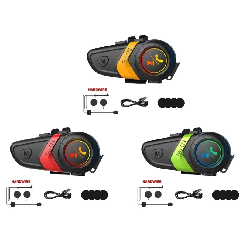 

LX3 Wireless Noise Reduction Headphone Earphones Water Resistant Bluetoothcompatible 5.0 Compatible for Motorbike Riders D7WD