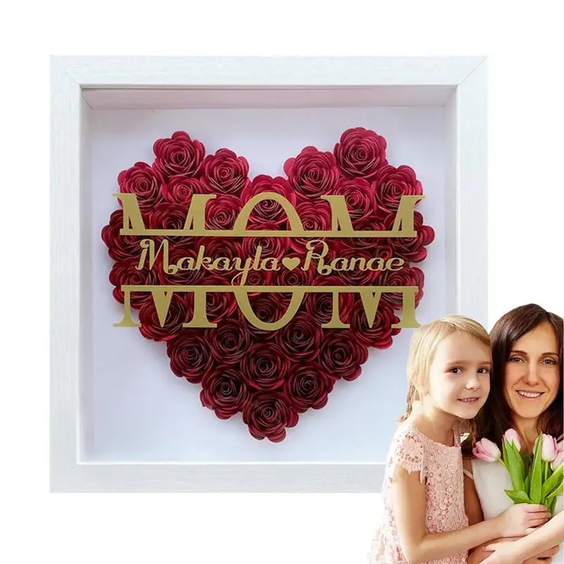 

Flower Frame Display Case Wooden Frame Mothers Day Home Decor Mothers Day Thanksgiving Gifts For Mom Grandma Family