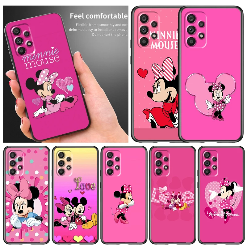 

Minnie Mickey Mouse Hot Phone Case For Samsung A73 A72 A71 A54 A53 A52 A51 A42 A33 A32 A23 A22 A21S A13 A04 A03 5G Black